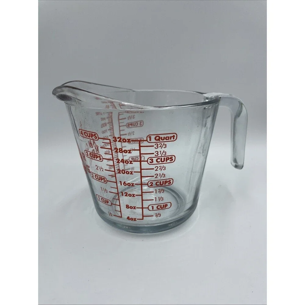 Vintage Anchor Hocking 499 Fire King 1 Litre 4 Cups Glass Measuring Cup